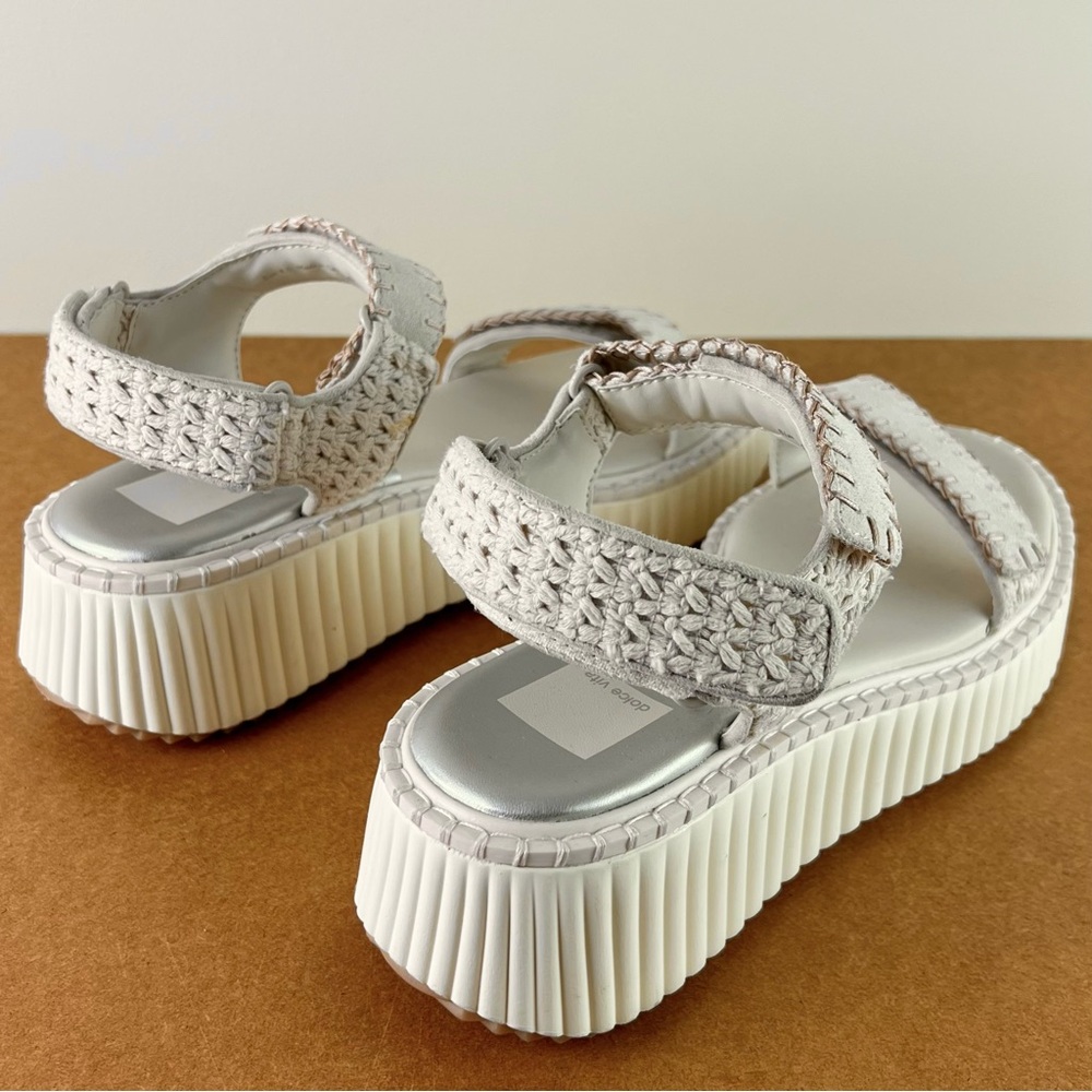 NEW DOLCE VITA IVORY PLATFORM SANDALS - Picture 4 of 13
